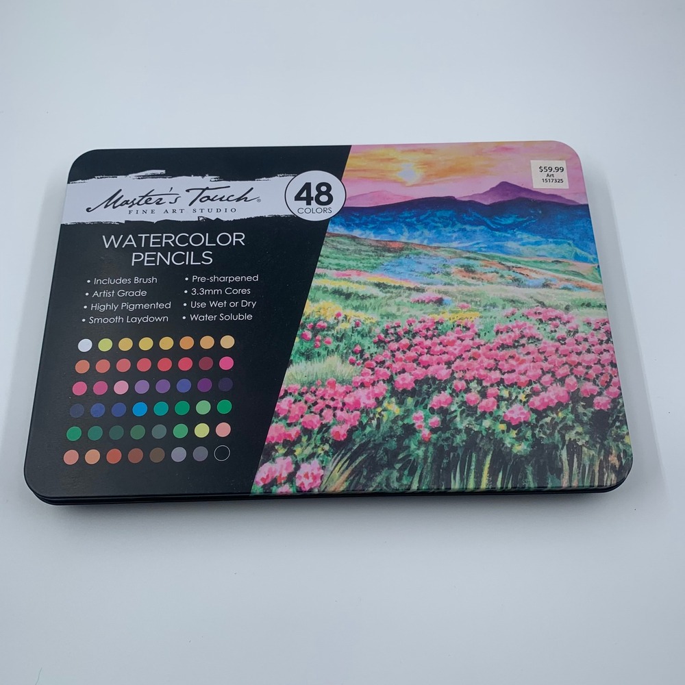 Master's Touch Watercolor Pencils 48 Colors Multicolor Artist Grade Tin